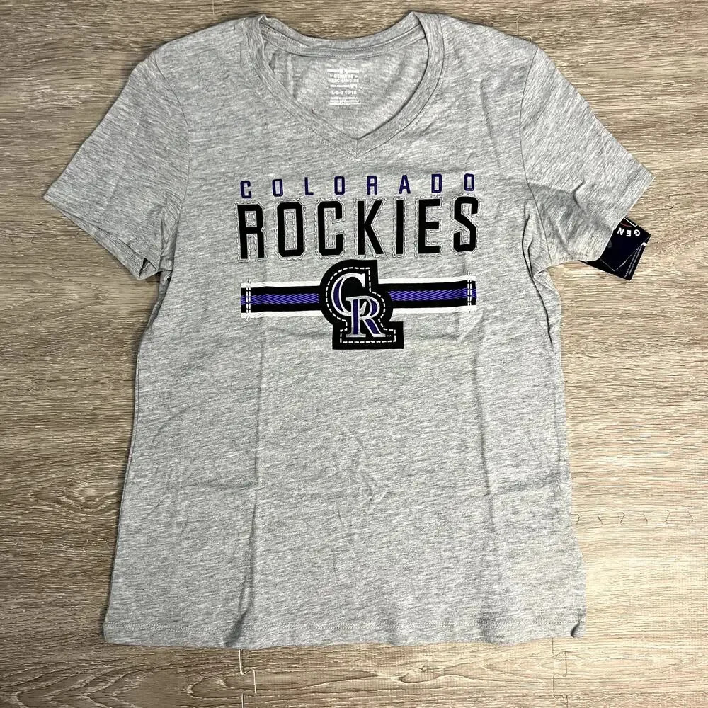 NWT Colorado Rockies Youth T-Shirt Gray MLB Baseball‎ Graphic Size Large 10-12